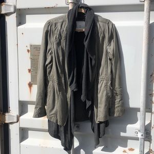 Unique military jacket with nice sweater accent